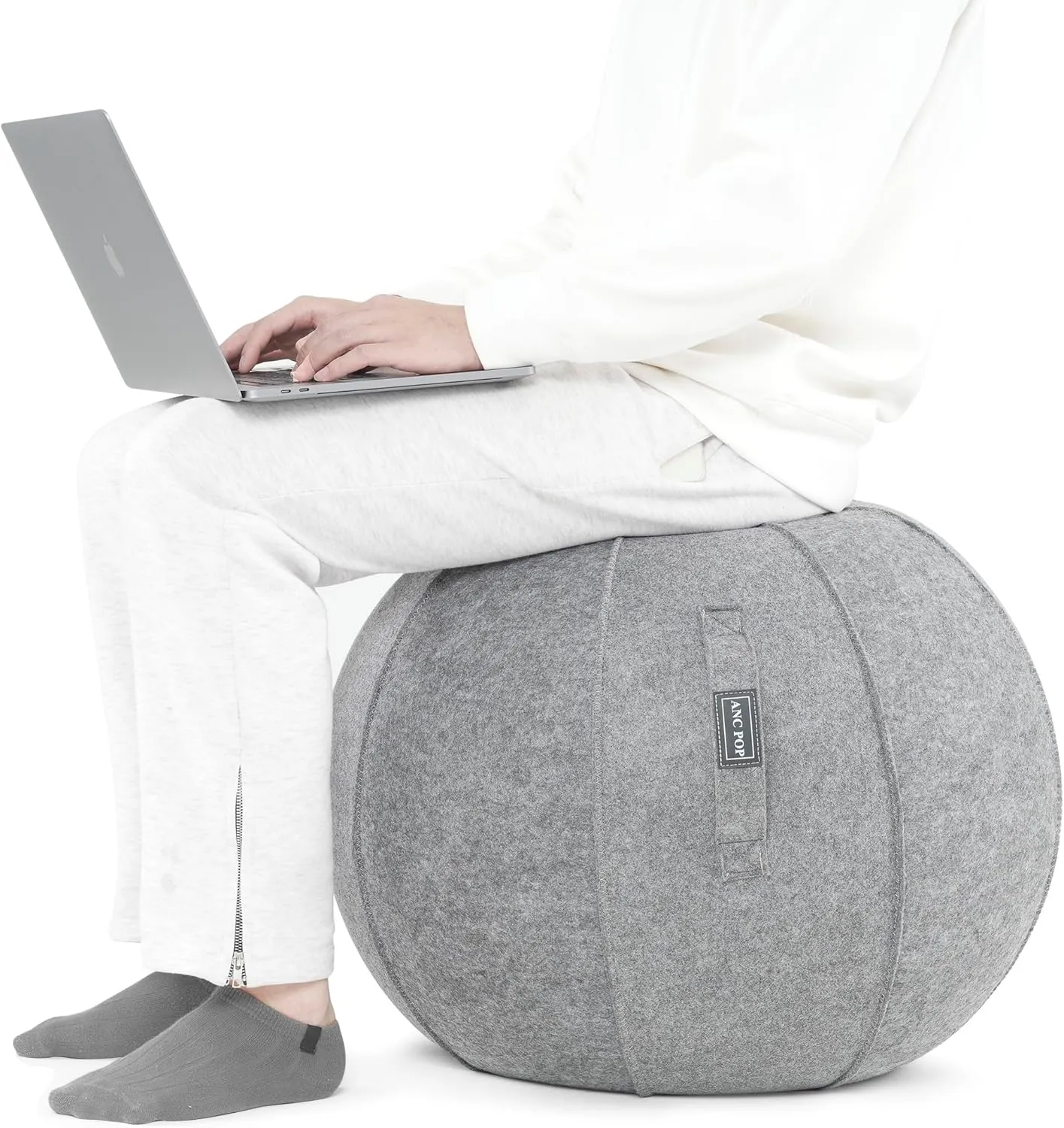 Yoga Ball Exercise Ball, Anti Slip Stability Ball Chair, 25” Heavy Duty Large Gym Ball for Fitness, Balance and Core Workout with Cover, Easy Clean