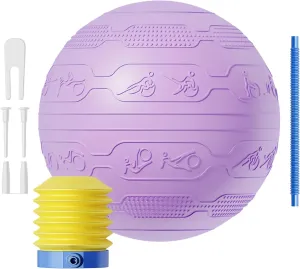 Yoga Ball - Exercise Ball for Workouts | Anti-Burst Gym Balls Exercise | Heavy Duty Exercising Accessories, Non-Slip Home Workout Equipment for Improve Physical Training Stretching Core Training