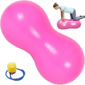 Yoga Ball for Pregnancy, Peanut Ball, Anti Burst Thicken PVC Peanut Exercise Ball, 35.4x17.7 Balance Ball with a Air Pump, Portable Peanut Ball for Kids Therapy Pregnancy Yoga, Blue