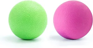 Yoga Massage Ball - Best Trigger Point Ball for Myofascial and Fascia Release, Foot and Back Massage, Therapy (Green   Pink)
