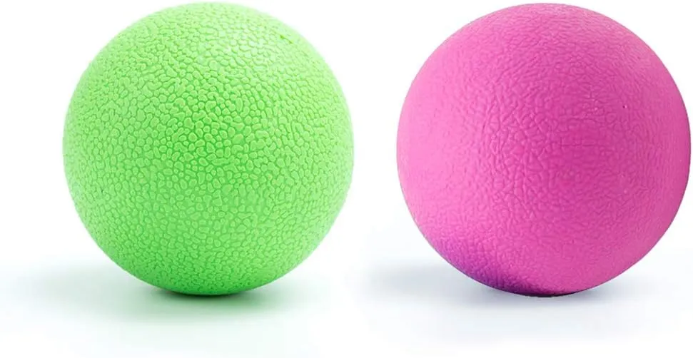 Yoga Massage Ball - Best Trigger Point Ball for Myofascial and Fascia Release, Foot and Back Massage, Therapy (Green   Pink)