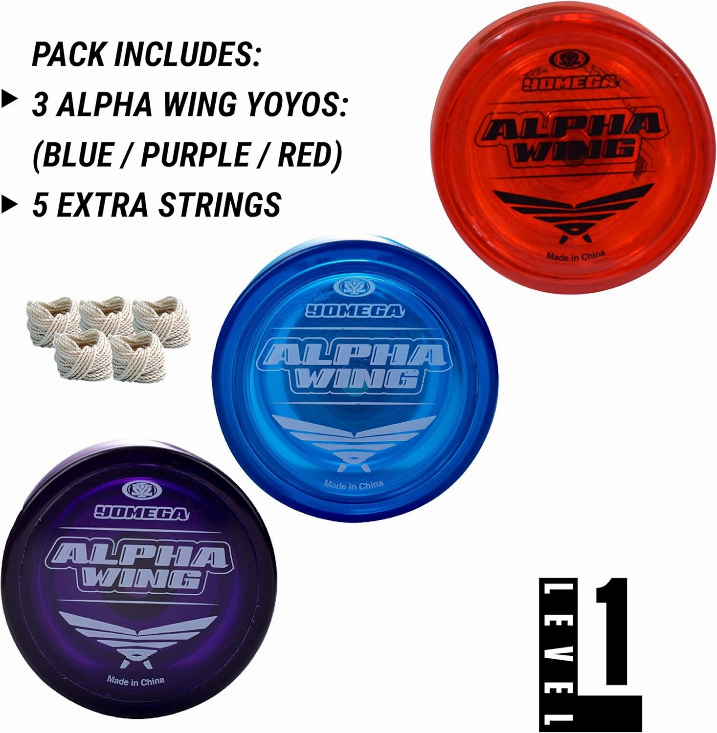 Yomega 3X Alpha Wing Yoyo, Fixed axle yo-yo Designed for Beginner. String Trick Play and Fixed axle Enthusiasts! (Classic)