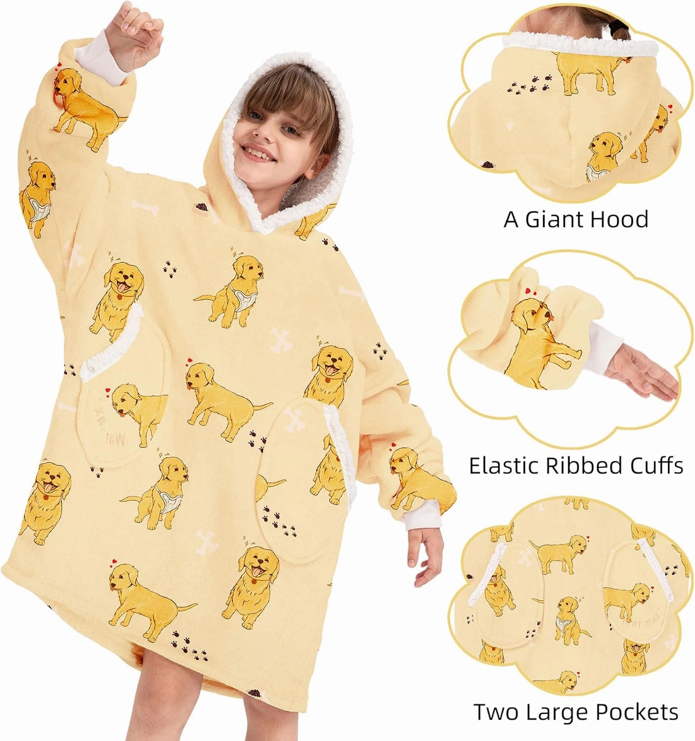 Zando Blanket Hoodie Wearable Blanket Kids and Adult Gift Comfy Blanket Hoodie Oversized Sweatshirt Sherpa Fleece