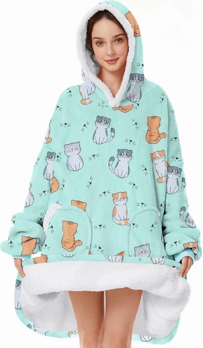 Zando Blanket Hoodie Wearable Blanket Kids and Adult Gift Comfy Blanket Hoodie Oversized Sweatshirt Sherpa Fleece