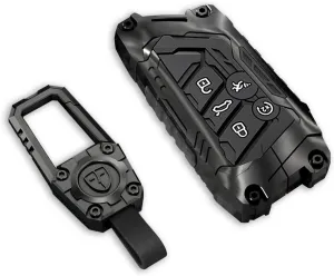 Zinc Alloy Key Fob Cover,Keychain,Full Protection Car Key Case for Volkswagen Golf 8 ID.3 ID.4 Seat Leon MK8 MK4 Ateca Skoda Octavia Atlas GTI VW Smart Keyshell Accessories(NO.108 Black)