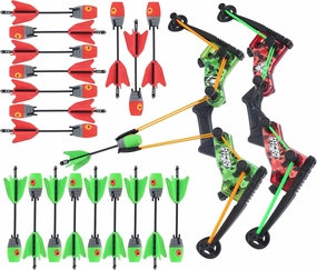 Zing HyperStrike Dominator Bow Battle Pack - 2 Dominator Bows, 20 Zonic Whistle Arrows, 2 Sets of Bungee Replacements, 2 Shoulder Straps and 4 Arrow Holders - Long Range Outdoor Play, Ages 14 and Up