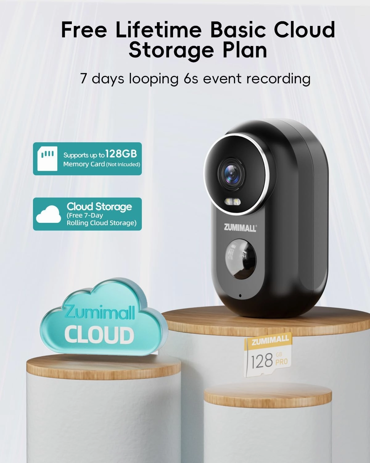 ZUMIMALL Solar Security Cameras Wireless Outdoor, 2K Outdoor Camera Wireless Solar Powered, 2.4G WiFi Battery Camera, 3MP Color Night Vision, Magnetic Mount,Siren,PIR/AI Analyse, IP66, Cloud, Alexa